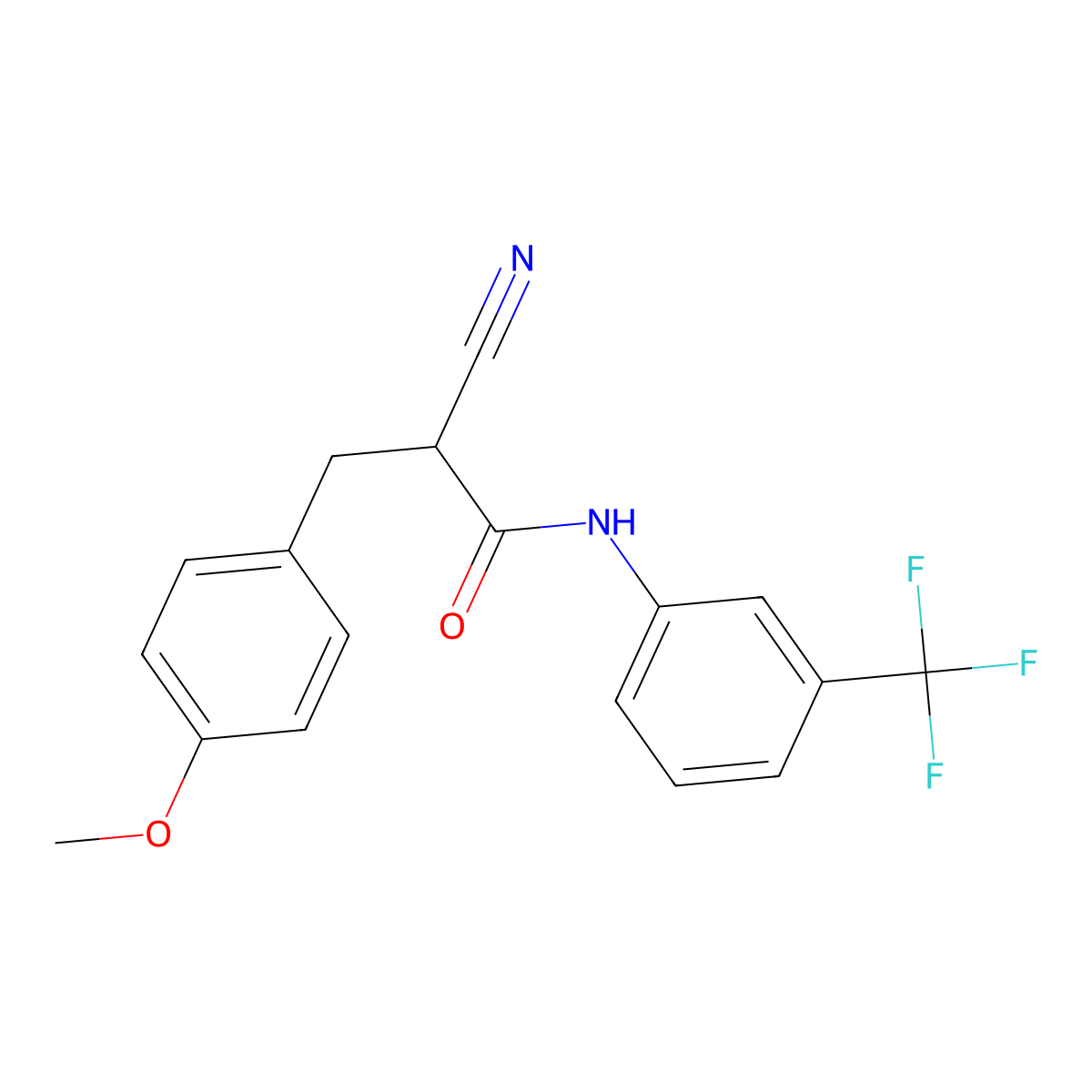 2-cyano-3-(4-methoxyphenyl)-N-[3-(trifluoromethyl)phenyl]propanamide molecular structure, CAS 1261018-15-8