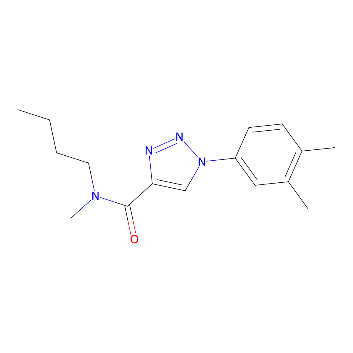 N-butyl-1-(3,4-dimethylphenyl)-N-methyl-1H-1,2,3-triazole-4-carboxamide molecular structure, CAS 1261019-25-3