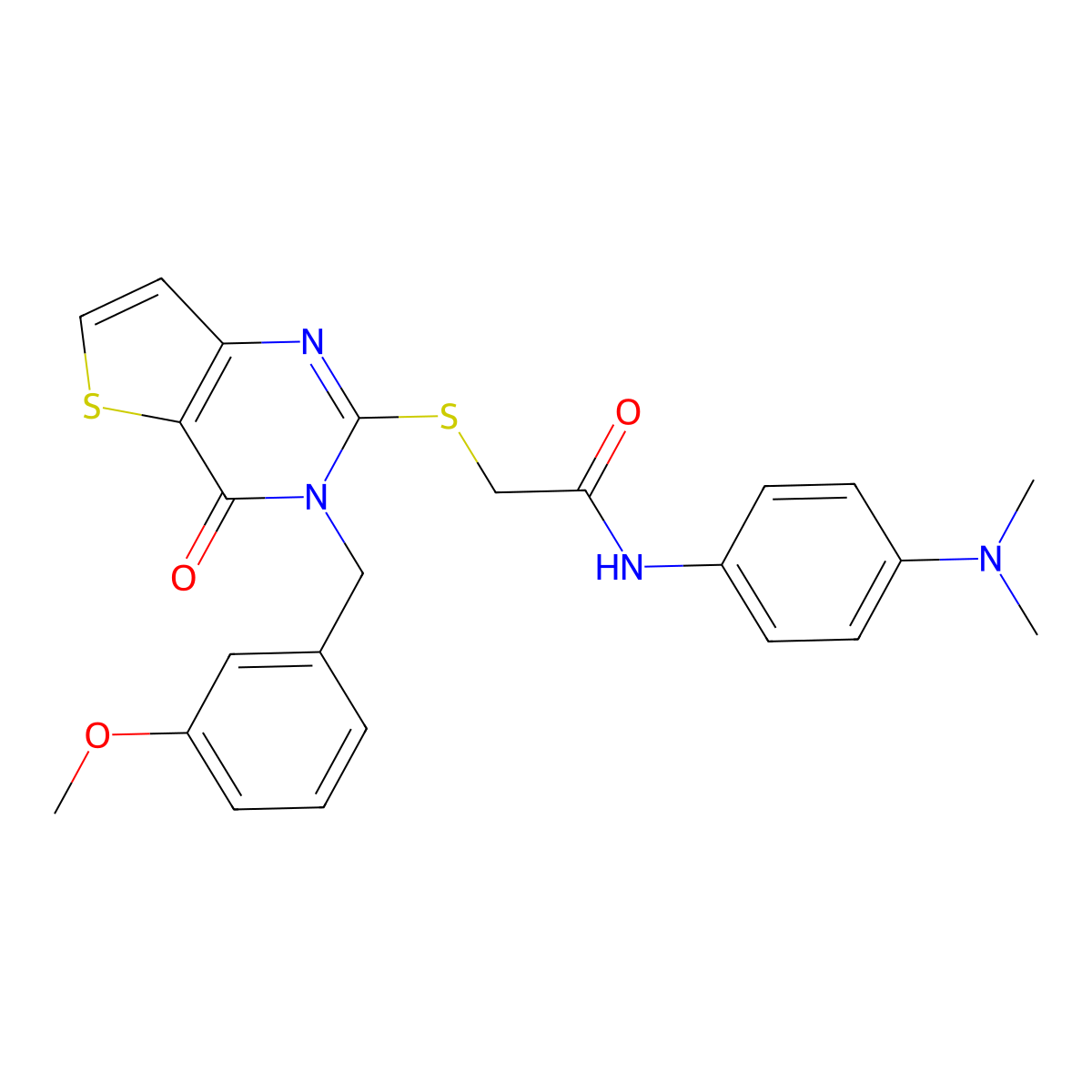 N-[4-(dimethylamino)phenyl]-2-{[3-(3-methoxybenzyl)-4-oxo-3,4-dihydrothieno[3,2-d]pyrimidin-2-yl]sulfanyl}acetamide molecular structure, CAS 1261019-31-1