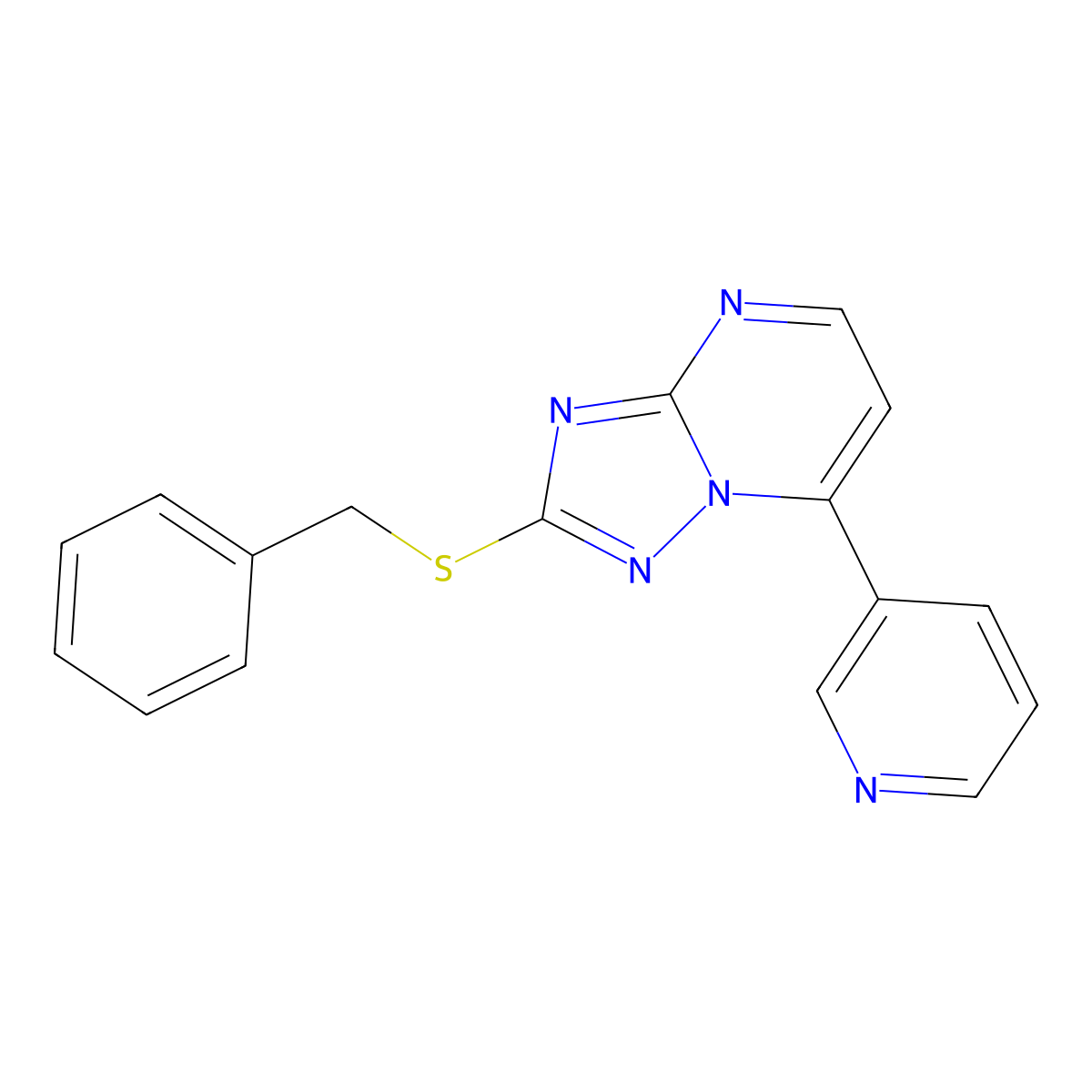 2-(Benzylsulfanyl)-7-(pyridin-3-yl)[1,2,4]triazolo[1,5-a]pyrimidine molecular structure, CAS 1261019-33-3