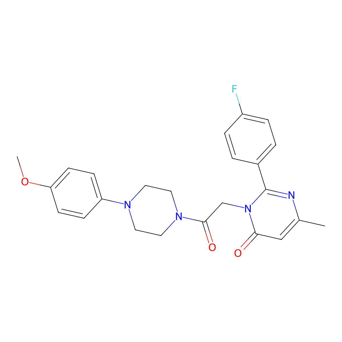 2-(4-fluorophenyl)-3-{2-[4-(4-methoxyphenyl)piperazin-1-yl]-2-oxoethyl}-6-methylpyrimidin-4(3H)-one molecular structure, CAS 1261020-15-8