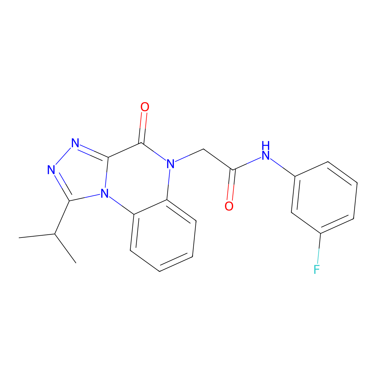 N-(3-fluorophenyl)-2-[4-oxo-1-(propan-2-yl)[1,2,4]triazolo[4,3-a]quinoxalin-5(4H)-yl]acetamide molecular structure, CAS 1261021-57-1