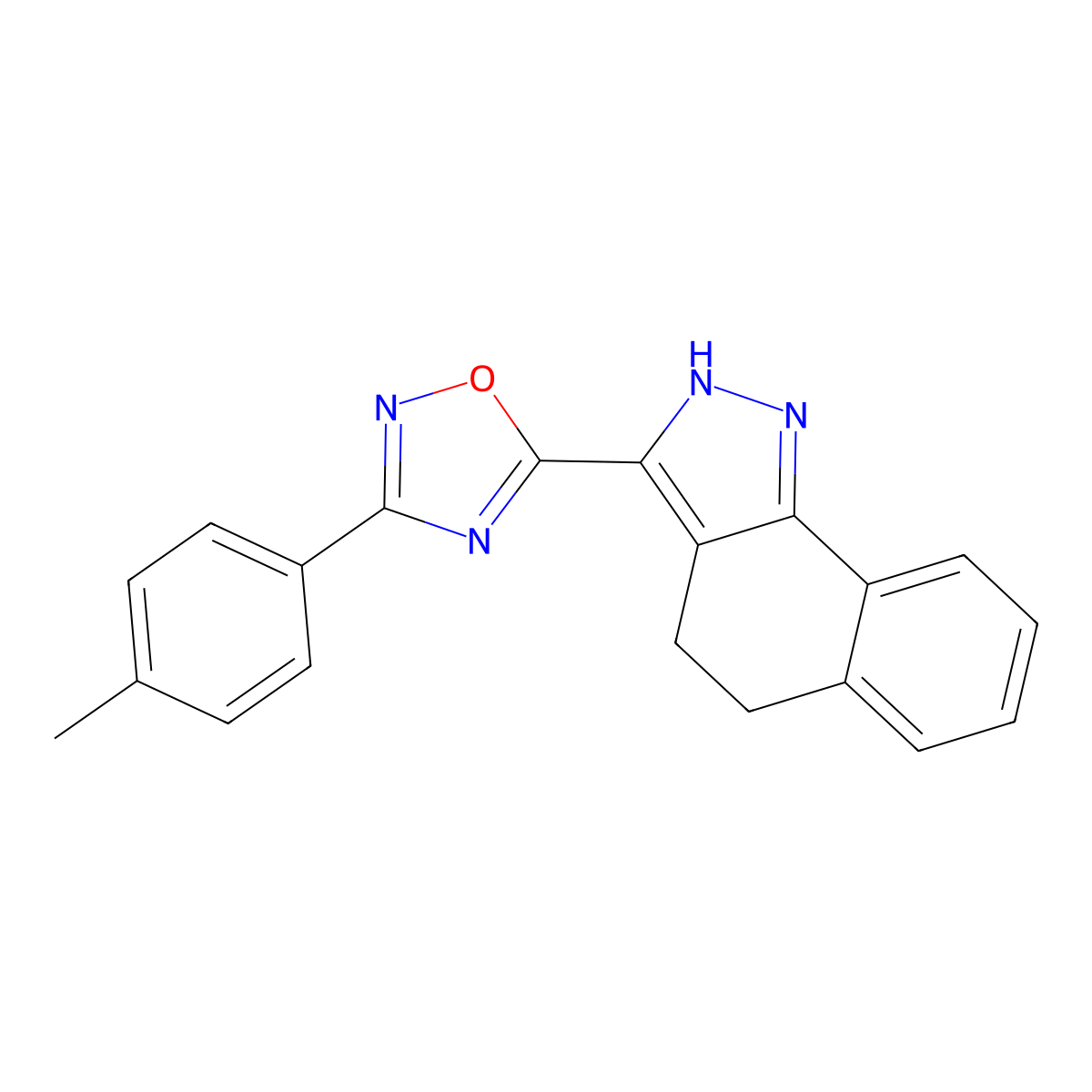 3-[3-(4-methylphenyl)-1,2,4-oxadiazol-5-yl]-4,5-dihydro-2H-benzo[g]indazole molecular structure, CAS 1261021-93-5