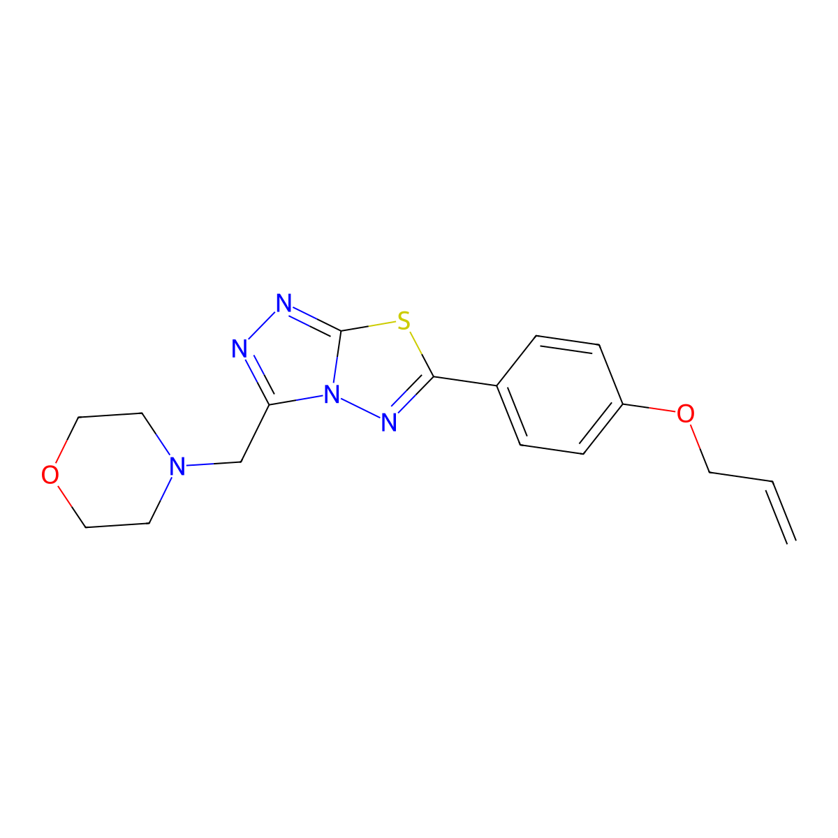 Allyl 4-[3-(4-morpholinylmethyl)[1,2,4]triazolo[3,4-b][1,3,4]thiadiazol-6-yl]phenyl ether molecular structure, CAS 1261022-21-2