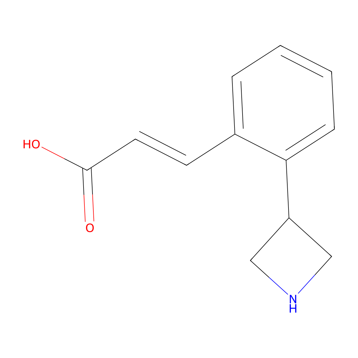 3-[2-(Azetidin-3-yl)phenyl]prop-2-enoic acid molecular structure, CAS 1261025-17-5
