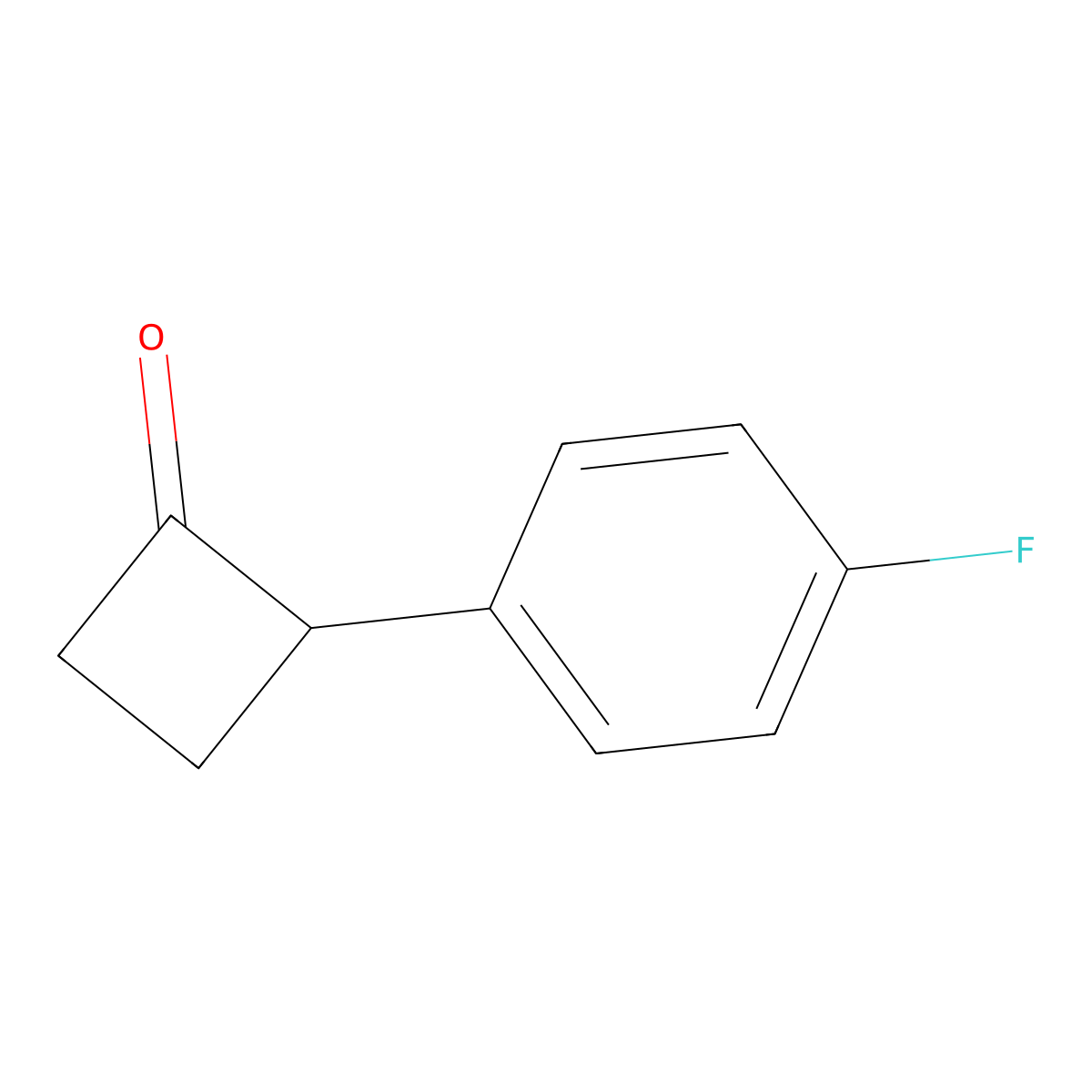 2-(4-Fluorophenyl)cyclobutan-1-one molecular structure, CAS 1261038-29-2