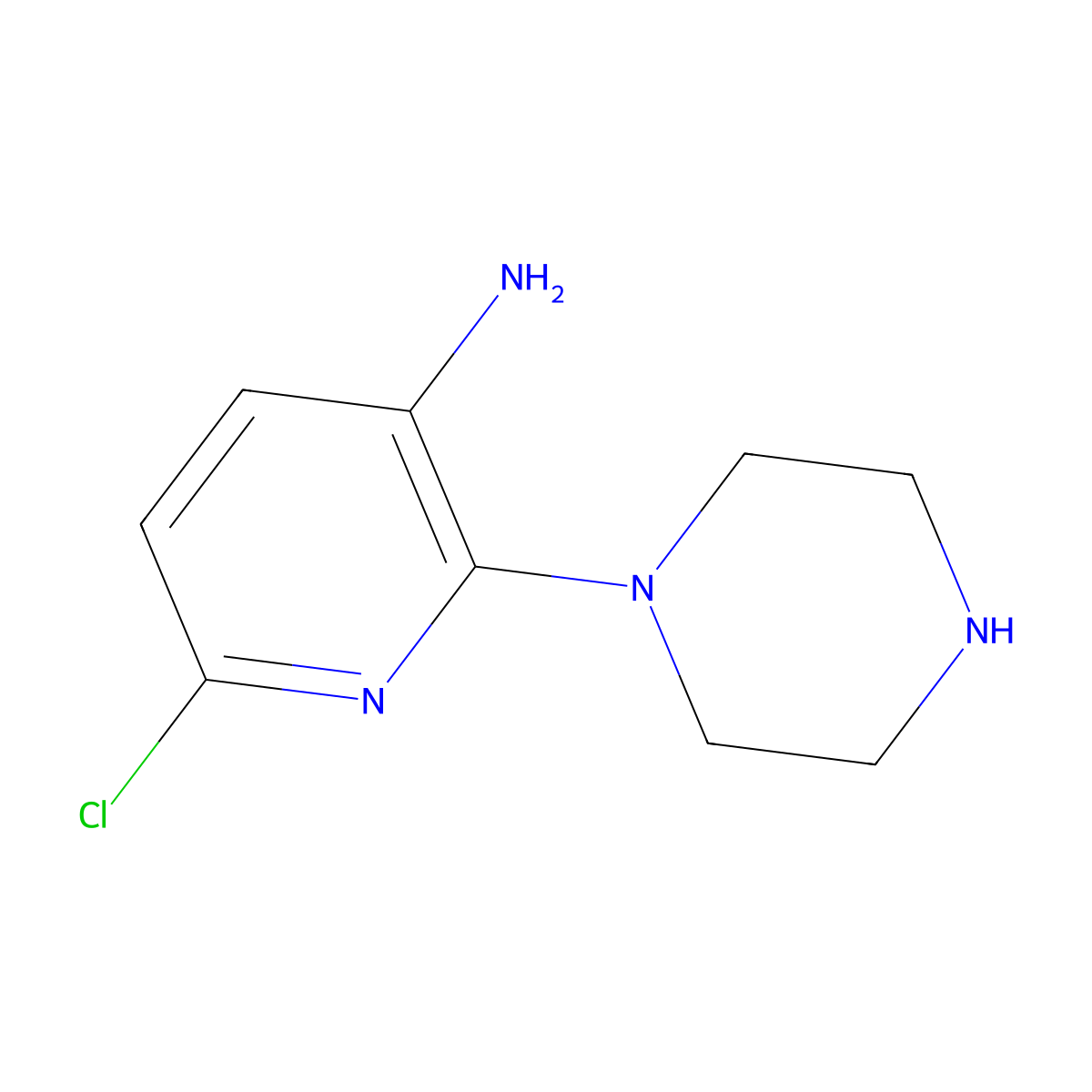 6-Chloro-2-(piperazin-1-yl)pyridin-3-amine molecular structure, CAS 1261079-56-4