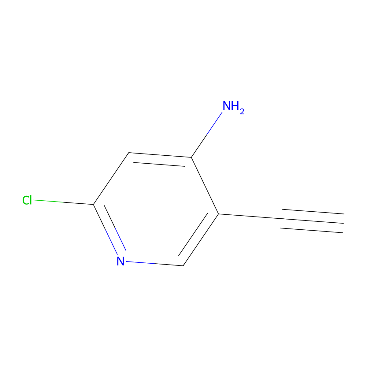 2-Chloro-5-ethynylpyridin-4-amine molecular structure, CAS 1261079-58-6