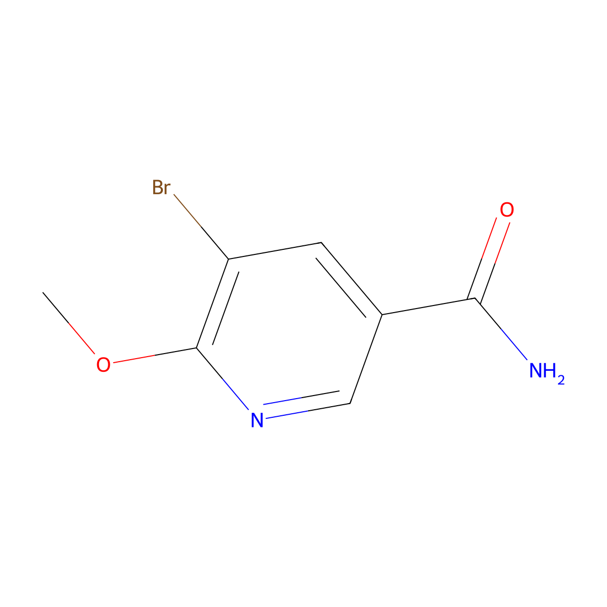 5-Bromo-6-methoxypyridine-3-carboxamide molecular structure, CAS 1261079-59-7
