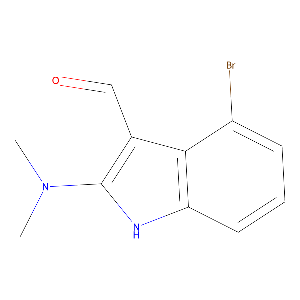 4-bromo-2-(dimethylamino)-1H-indole-3-carbaldehyde molecular structure, CAS 1261079-61-1