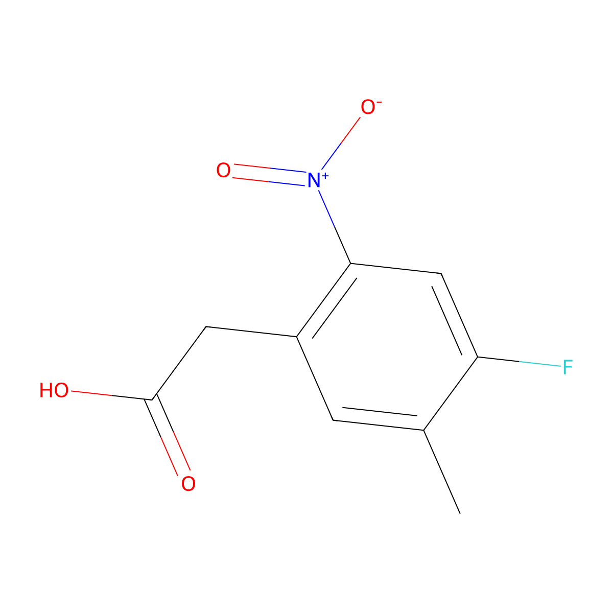 2-(4-Fluoro-5-methyl-2-nitrophenyl)acetic acid molecular structure, CAS 1261079-63-3