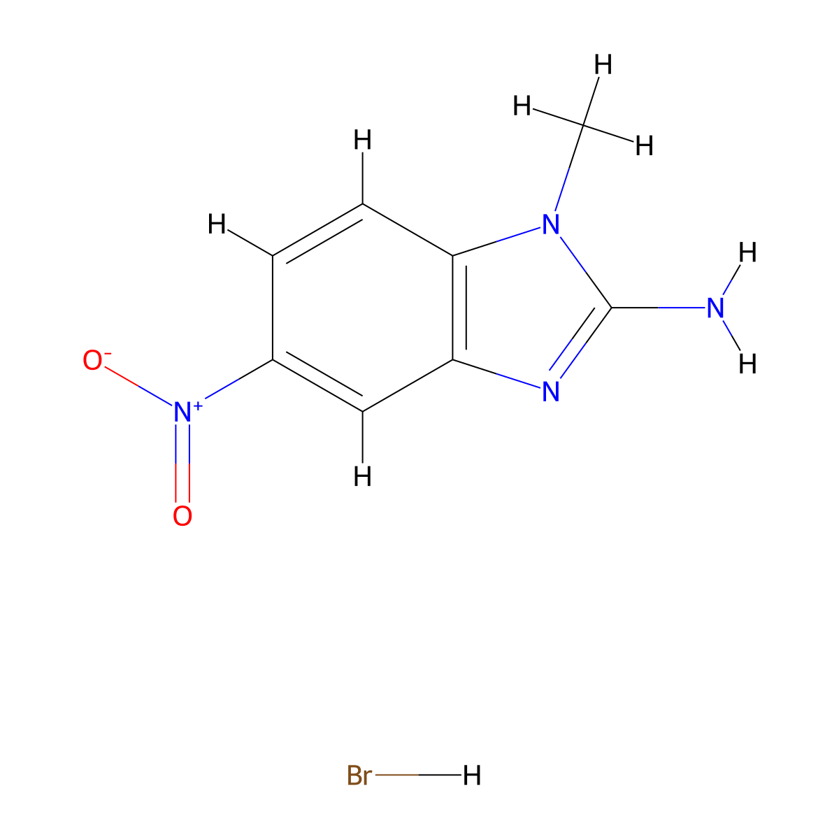1-methyl-5-nitro-1H-1,3-benzodiazol-2-amine hydrobromide molecular structure, CAS 1261079-64-4