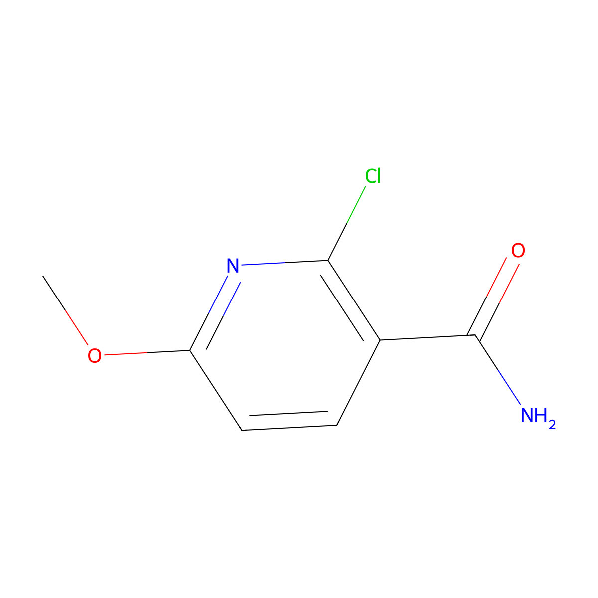 2-Chloro-6-methoxypyridine-3-carboxamide molecular structure, CAS 1261079-74-6