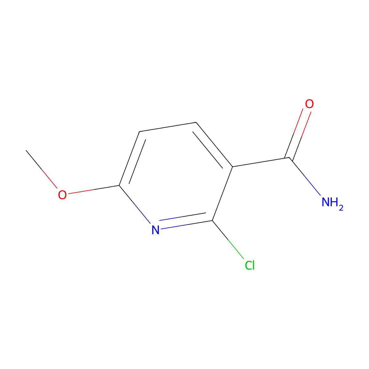 2-Chloro-6-methoxypyridine-3-carboxamide molecular structure, CAS 1261079-74-6