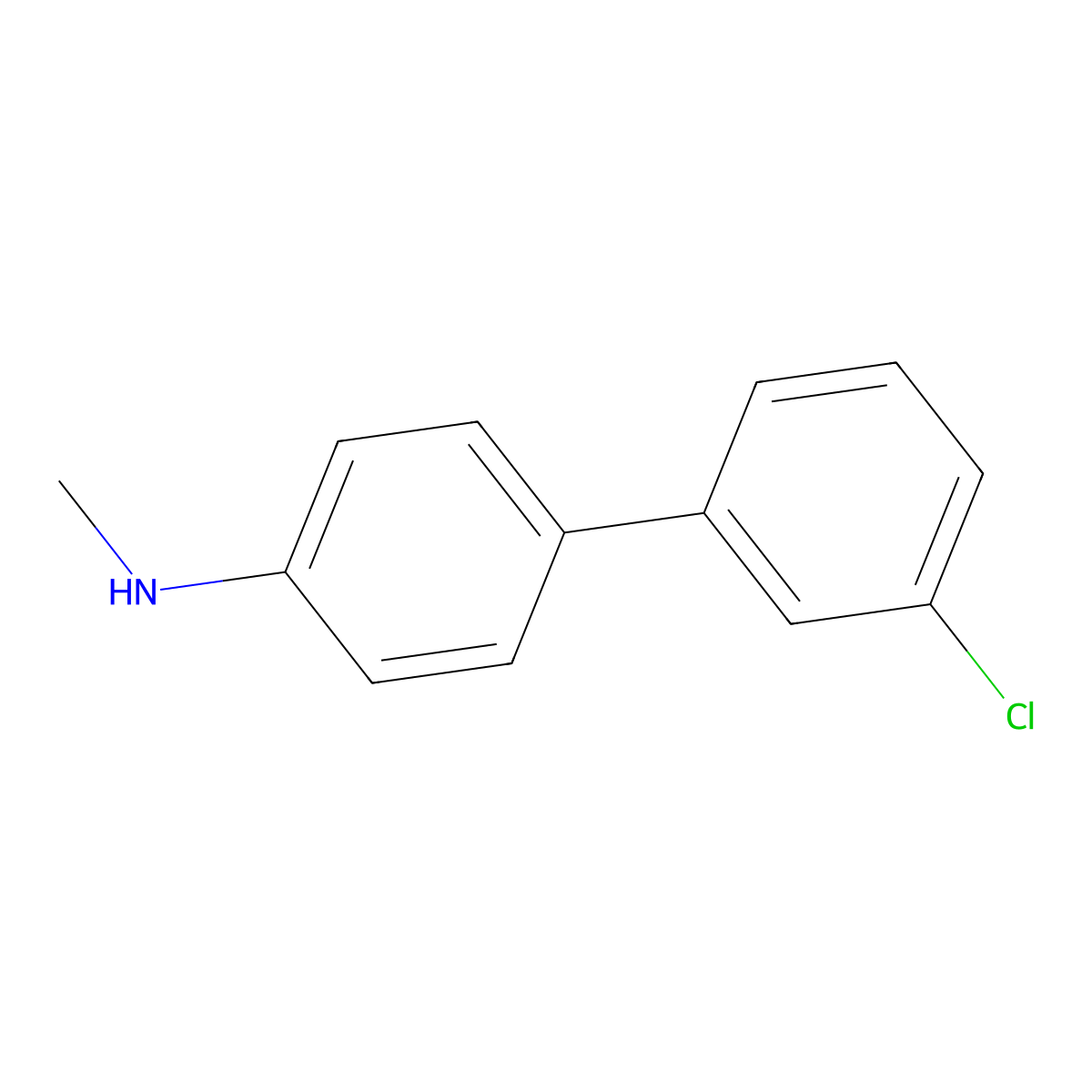 4-(3-Chlorophenyl)-N-methylaniline molecular structure, CAS 1261105-25-2