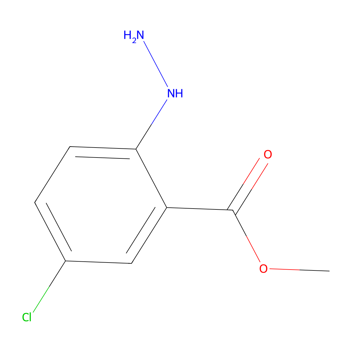 Methyl 5-chloro-2-hydrazinylbenzoate molecular structure, CAS 1261105-30-9