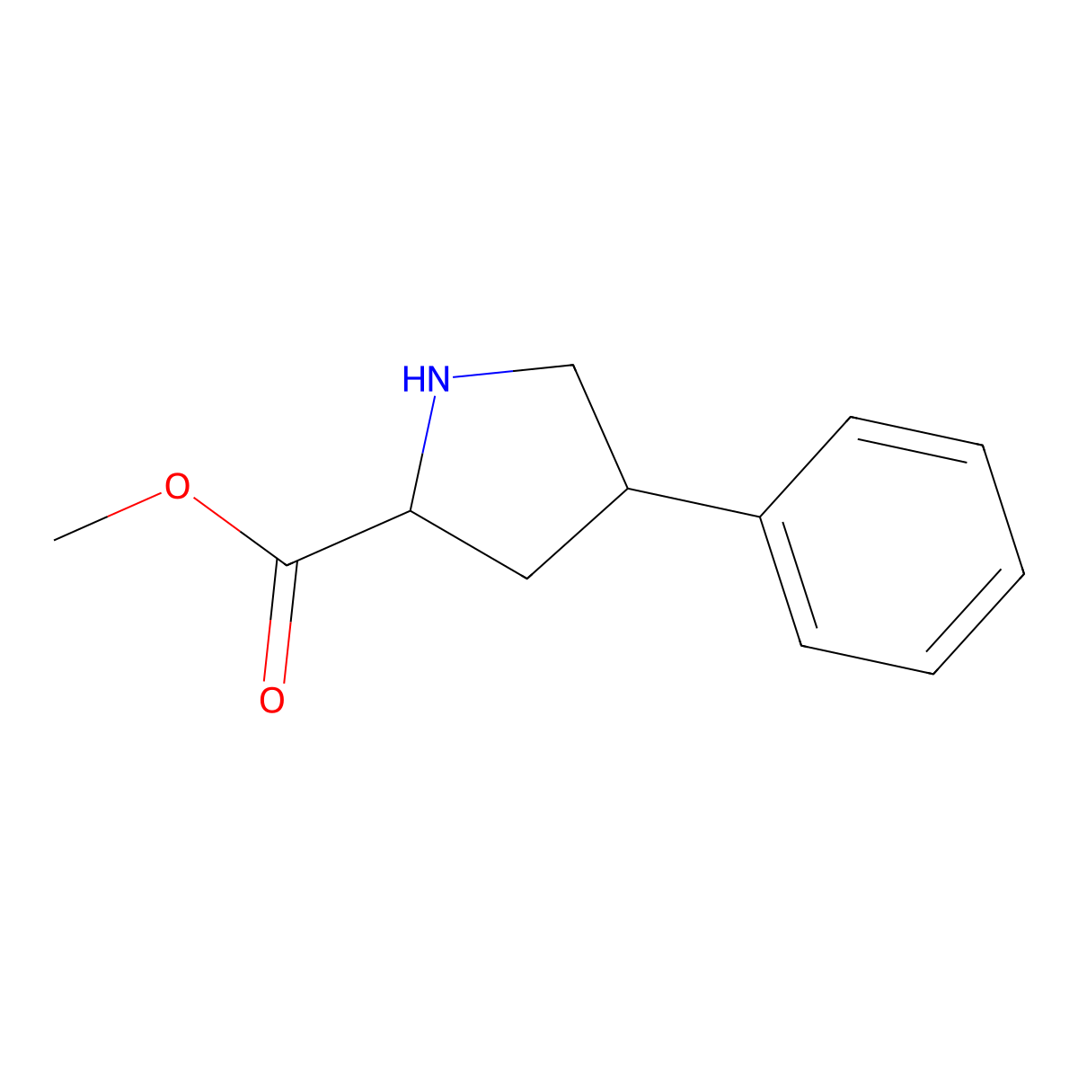 (2S,4R)-Methyl 4-phenylpyrrolidine-2-carboxylate molecular structure, CAS 126111-03-3