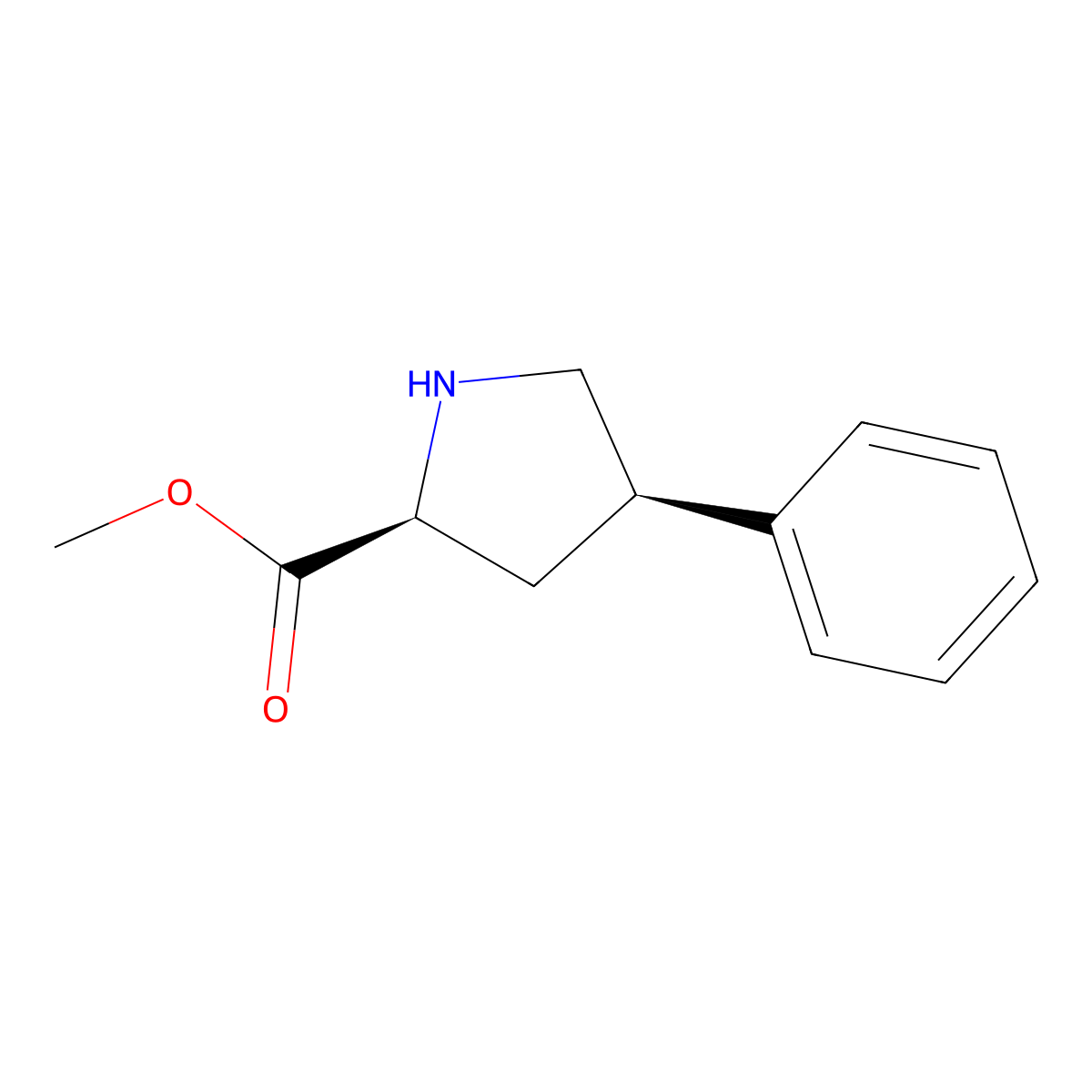 (2S,4R)-Methyl 4-phenylpyrrolidine-2-carboxylate molecular structure, CAS 126111-03-3