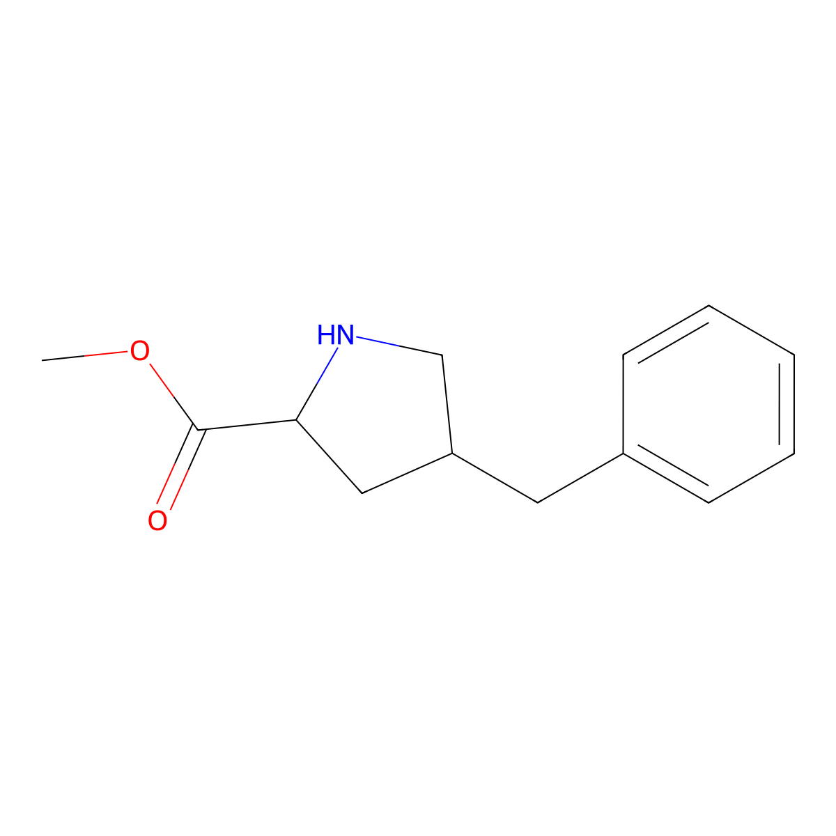 rac-methyl (2R,4R)-4-benzylpyrrolidine-2-carboxylate molecular structure, CAS 126111-04-4