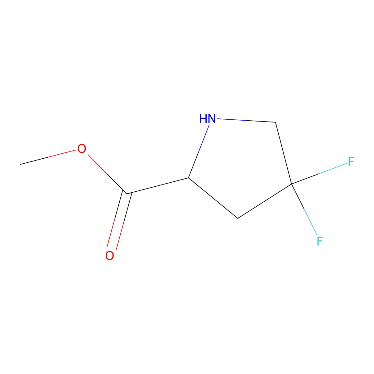 methyl (2S)-4,4-difluoropyrrolidine-2-carboxylate molecular structure, CAS 126111-14-6