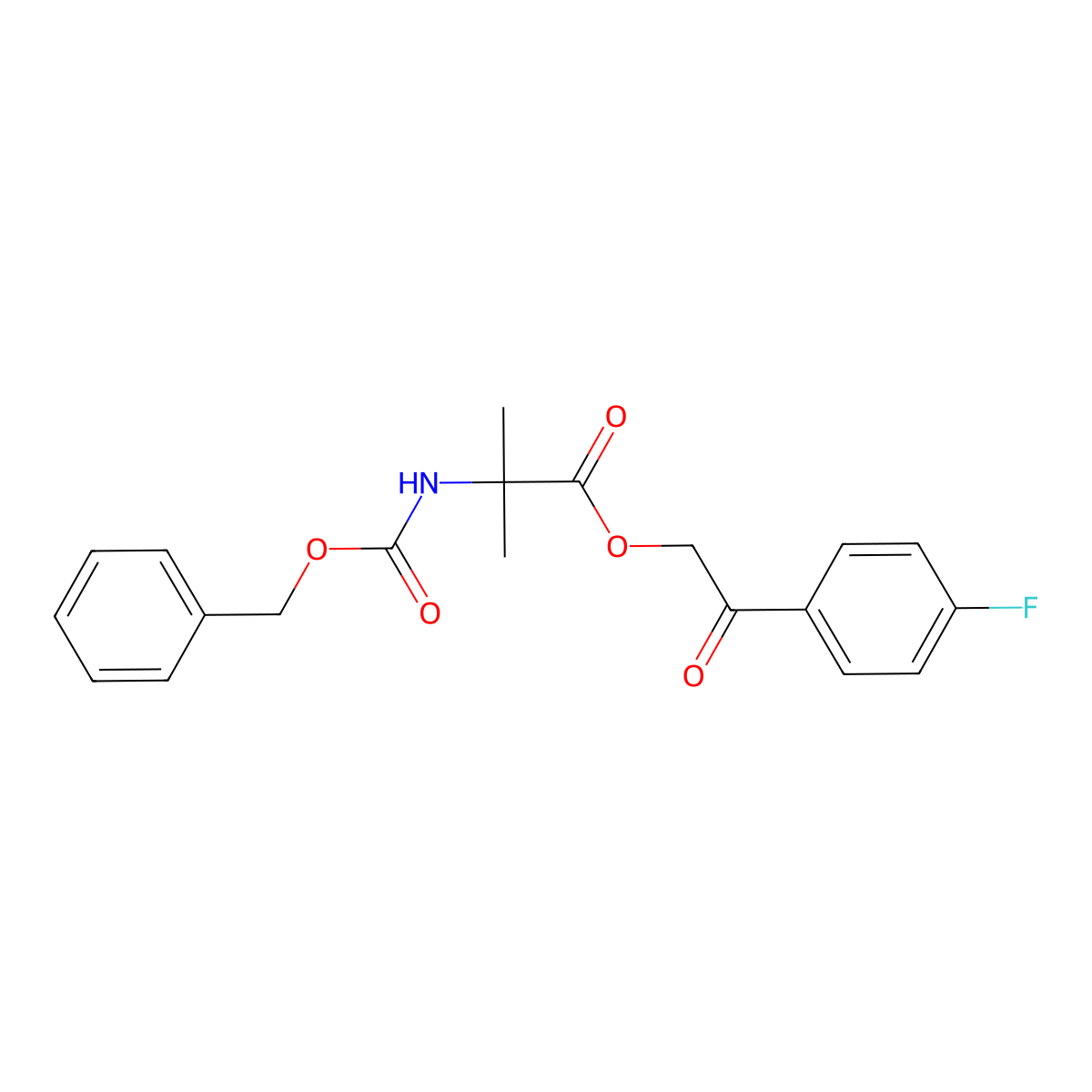 2-Benzyloxycarbonylamino-2-methylpropionic acid 2-(4-fluorophenyl)-2-oxo-ethyl ester molecular structure, CAS 1261118-01-7