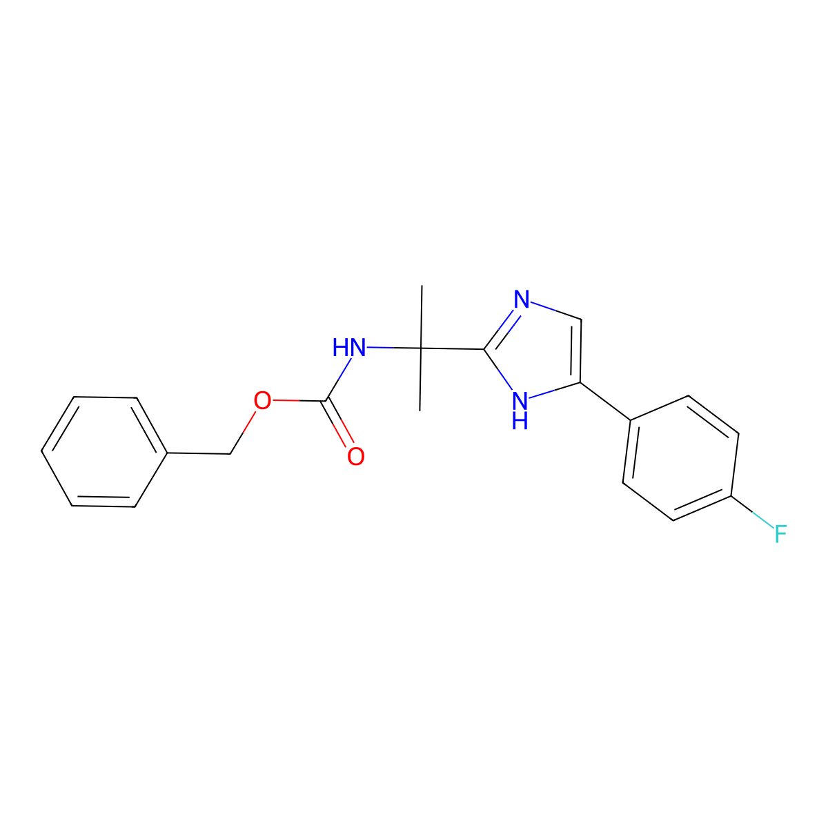 Benzyl (2-(4-(4-fluorophenyl)-1H-imidazol-2-YL)propan-2-YL)carbamate molecular structure, CAS 1261118-02-8