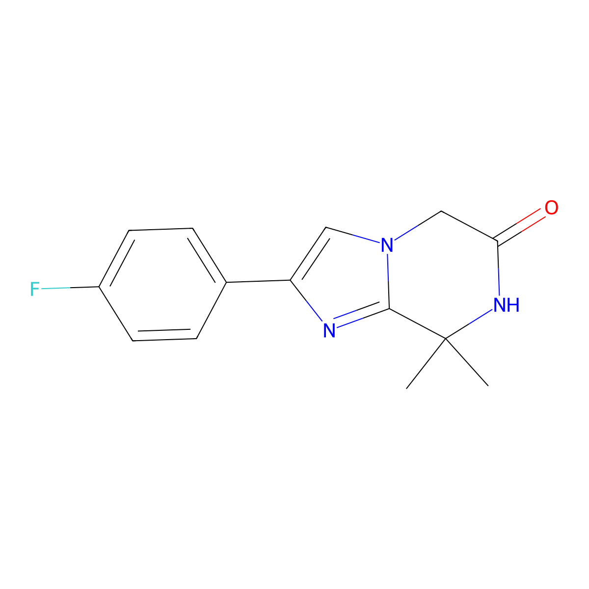 2-(4-Fluorophenyl)-8,8-dimethyl-7,8-dihydroimidazo[1,2-A]pyrazin-6(5H)-one molecular structure, CAS 1261118-04-0