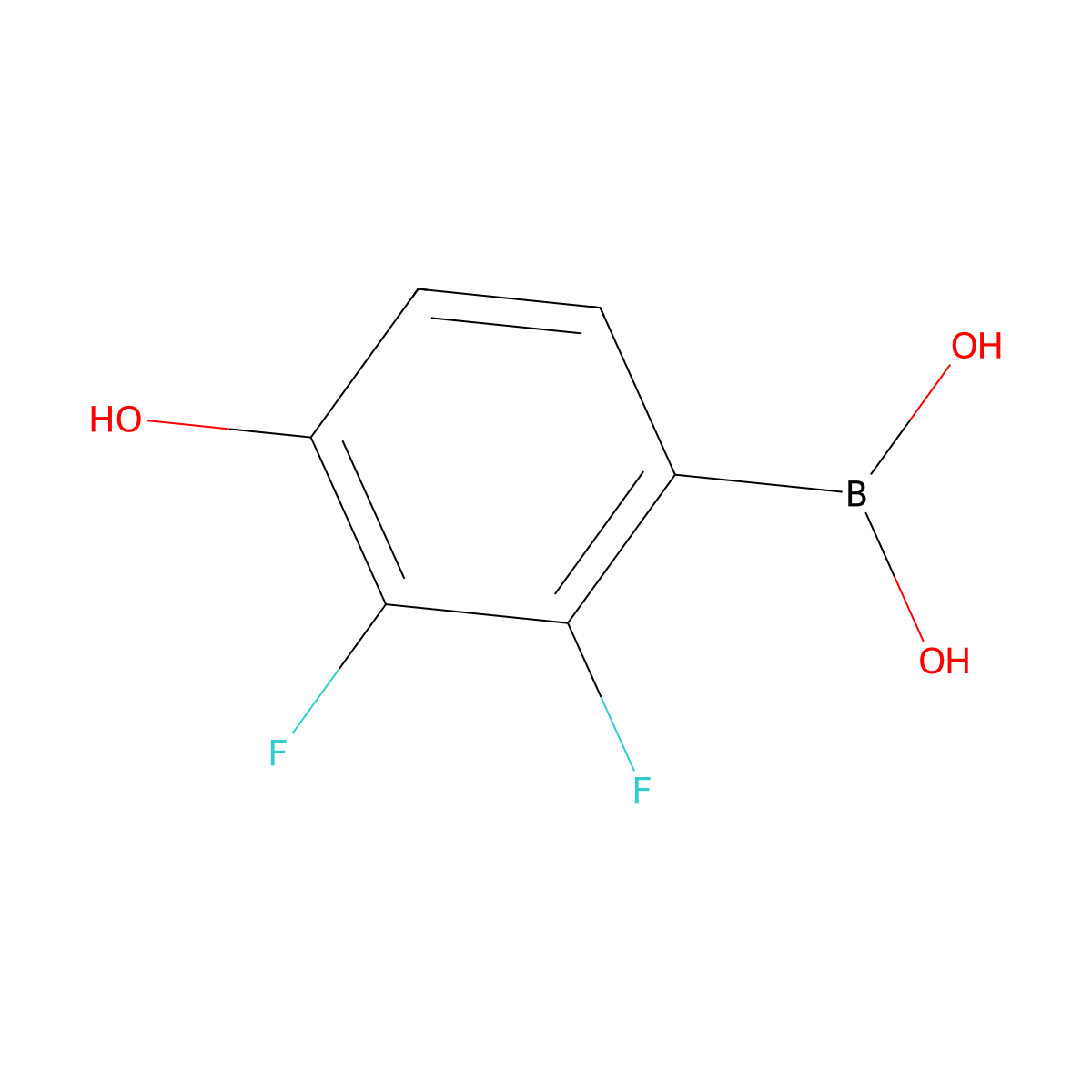 (2,3-Difluoro-4-hydroxyphenyl)boronic acid molecular structure, CAS 1261169-72-5