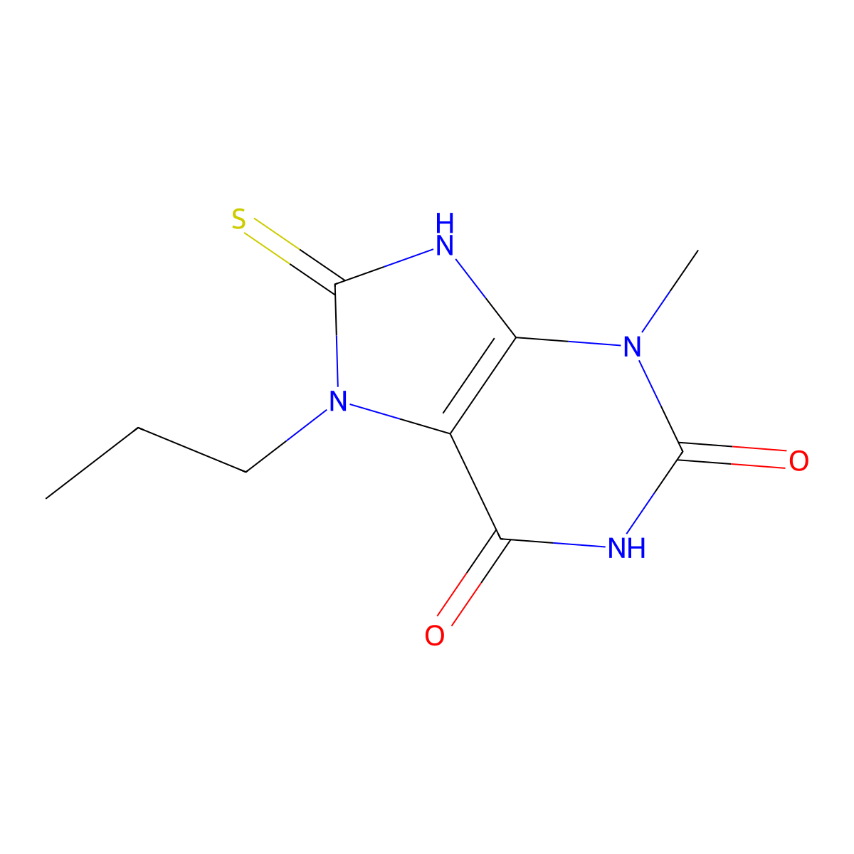 3-methyl-7-propyl-8-sulfanylidene-9H-purine-2,6-dione molecular structure, CAS 126118-57-8