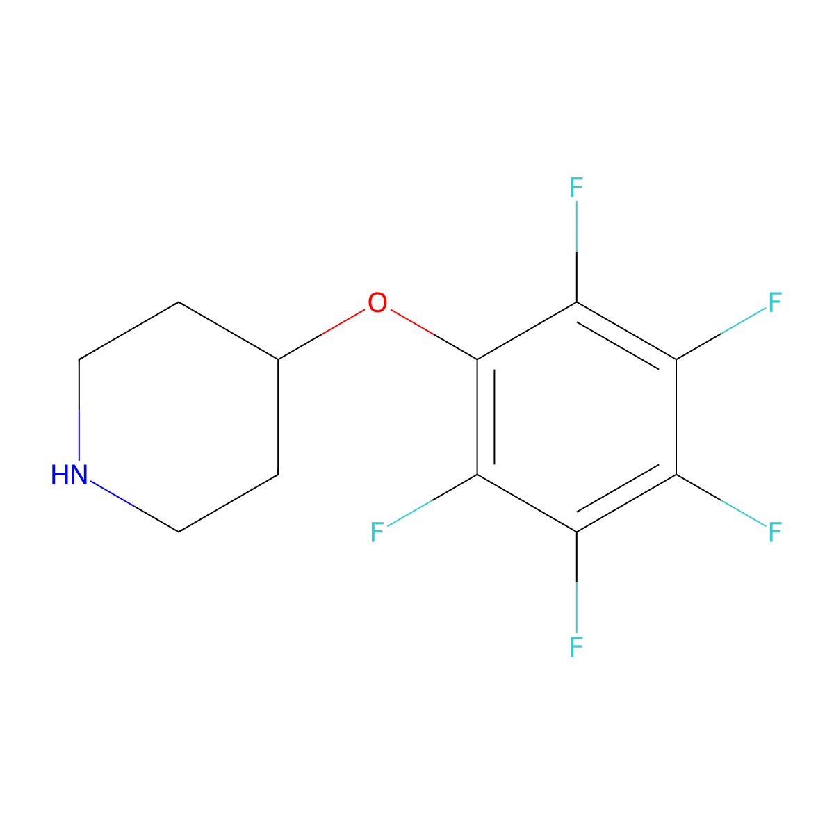 4-(2,3,4,5,6-Pentafluorophenoxy)piperidine molecular structure, CAS 126120-37-4