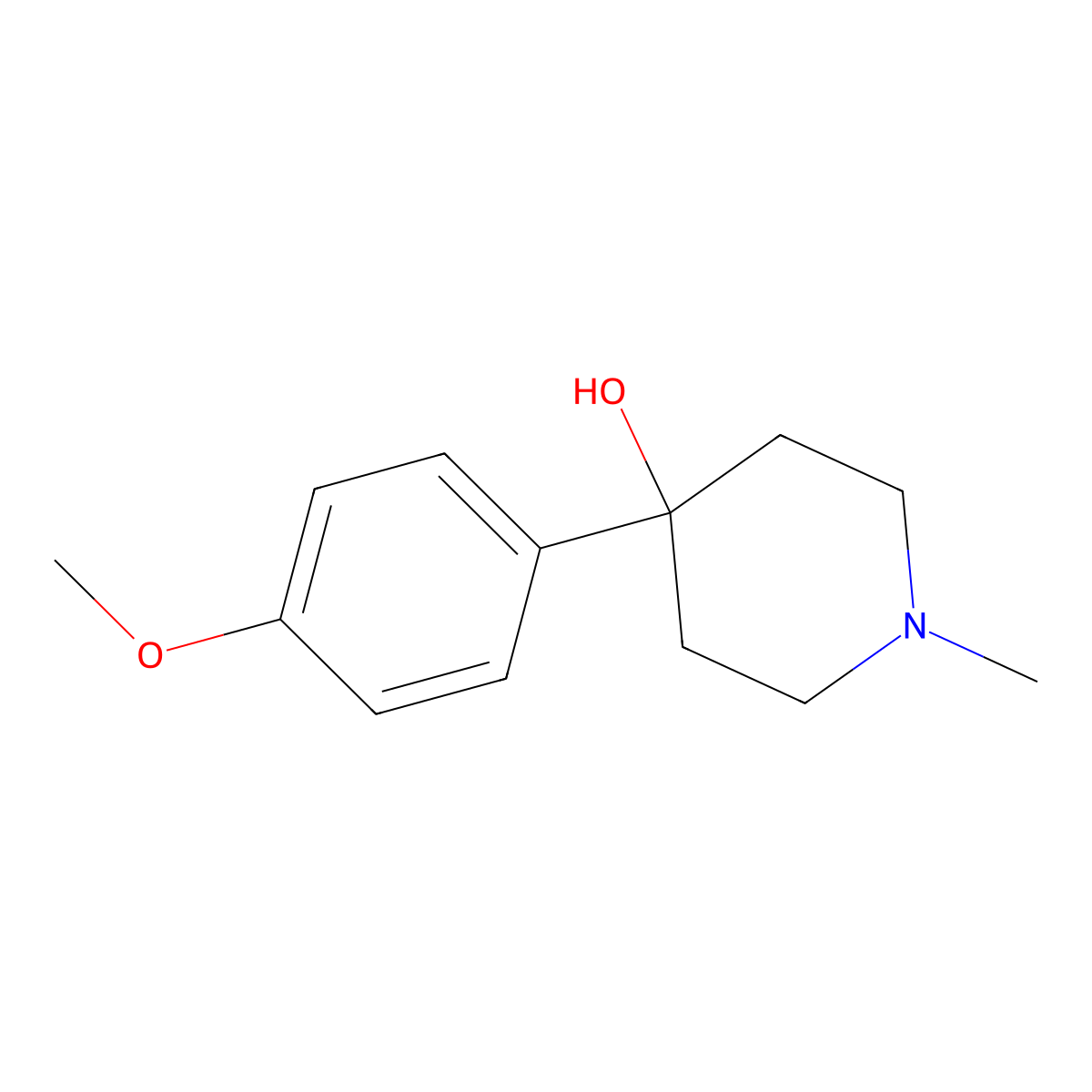 4-(4-Methoxyphenyl)-1-methylpiperidin-4-ol molecular structure, CAS 126120-73-8