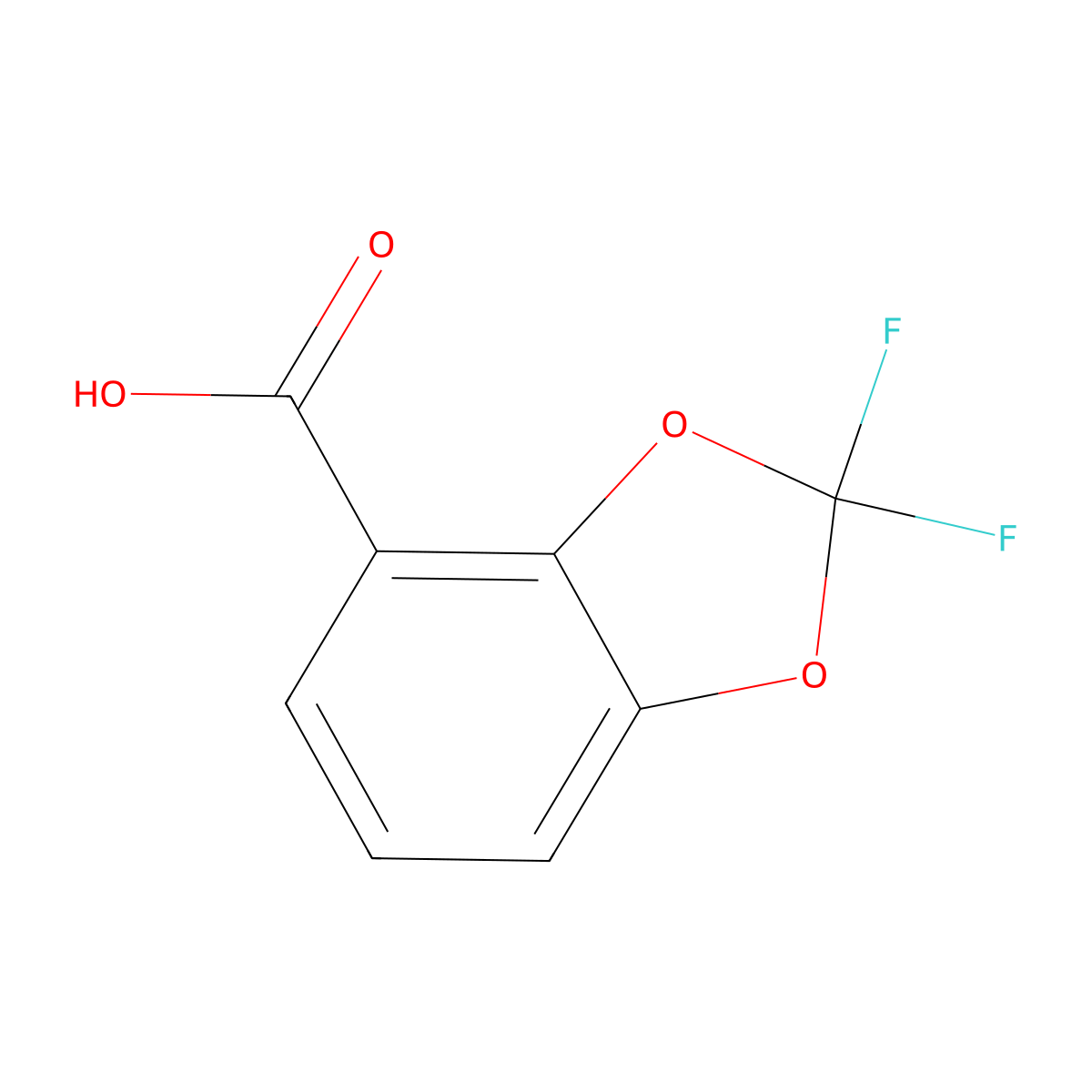 2,2-Difluoro-1,3-dioxaindane-4-carboxylic acid molecular structure, CAS 126120-85-2