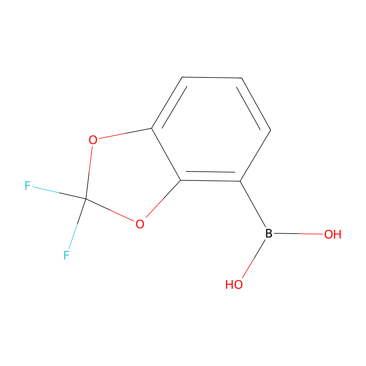 (2,2-Difluoro-1,3-dioxaindan-4-yl)boronic acid molecular structure, CAS 126120-87-4