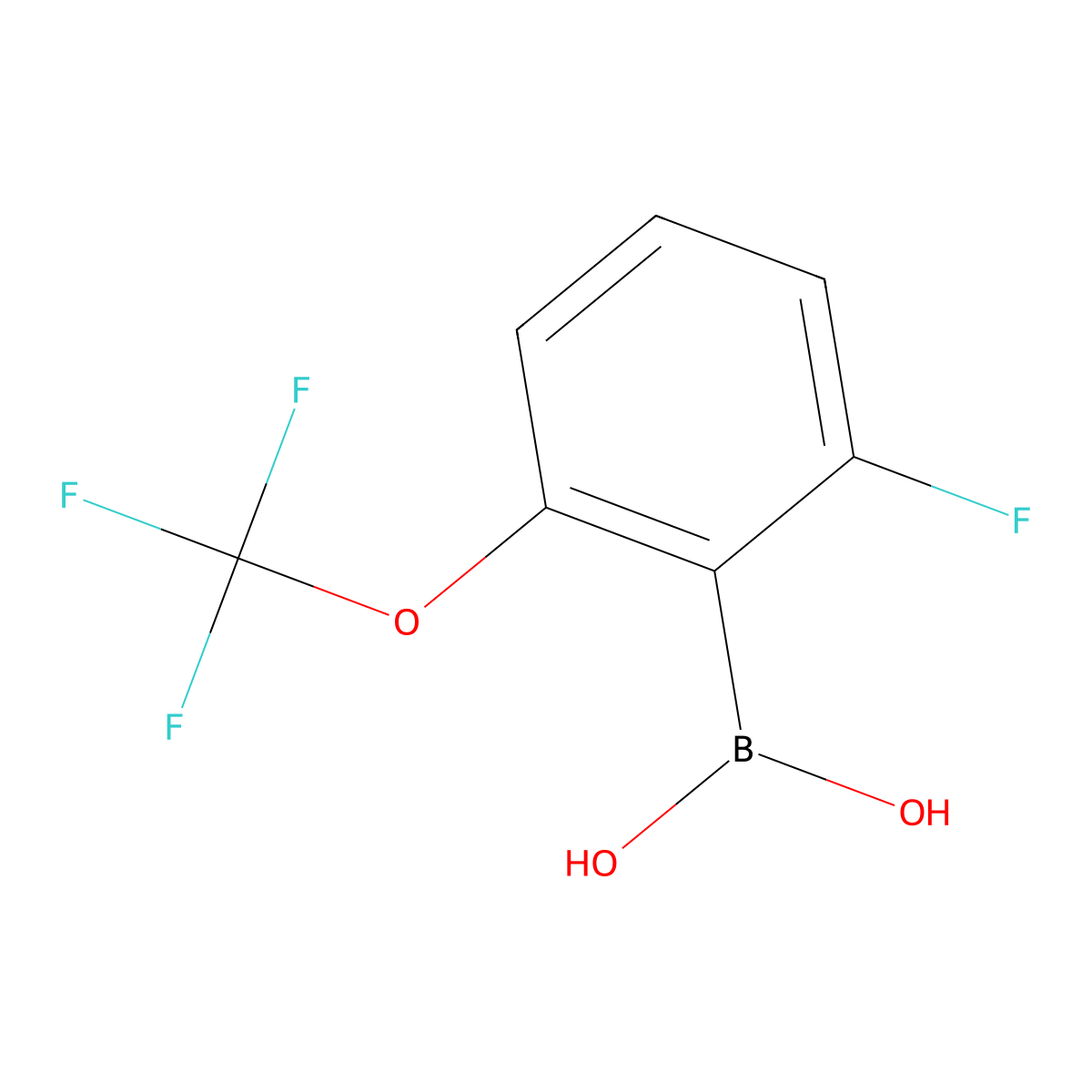 (2-Fluoro-6-(trifluoromethoxy)phenyl)boronic acid molecular structure, CAS 1261214-72-5