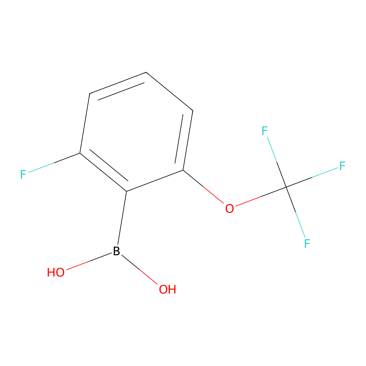 (2-Fluoro-6-(trifluoromethoxy)phenyl)boronic acid molecular structure, CAS 1261214-72-5