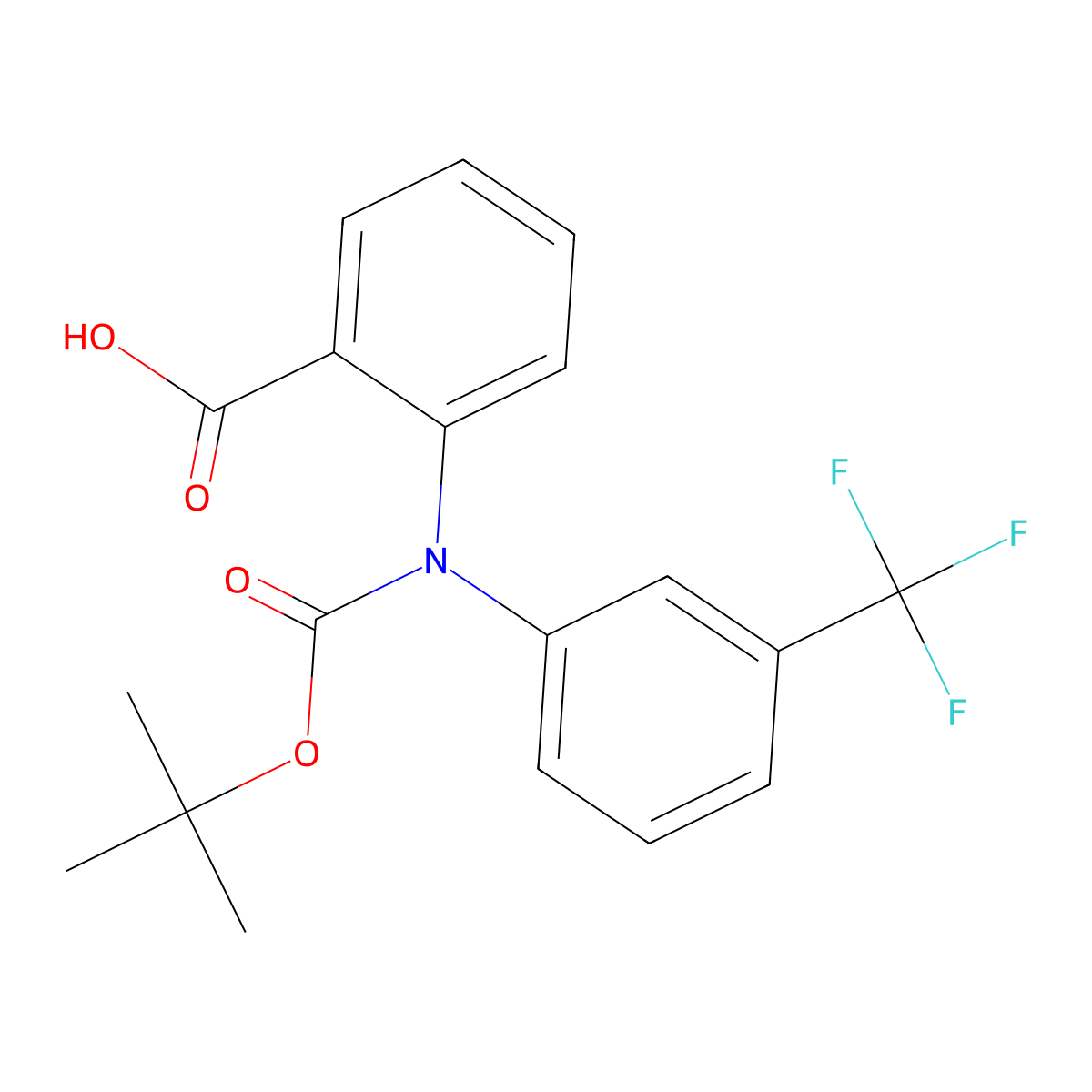 2-{[(Tert-butoxy)carbonyl][3-(trifluoromethyl)phenyl]amino}benzoic acid molecular structure, CAS 1261215-95-5