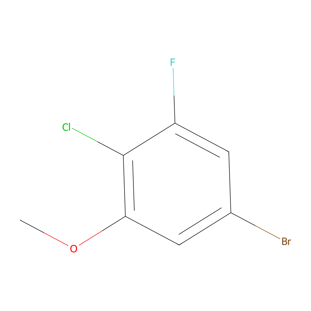 5-Bromo-2-chloro-1-fluoro-3-methoxybenzene molecular structure, CAS 1261216-28-7