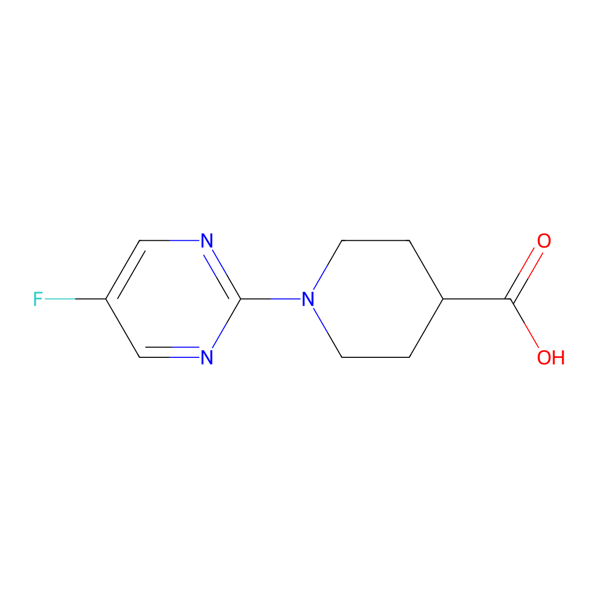 1-(5-Fluoropyrimidin-2-yl)piperidine-4-carboxylic acid molecular structure, CAS 1261229-85-9
