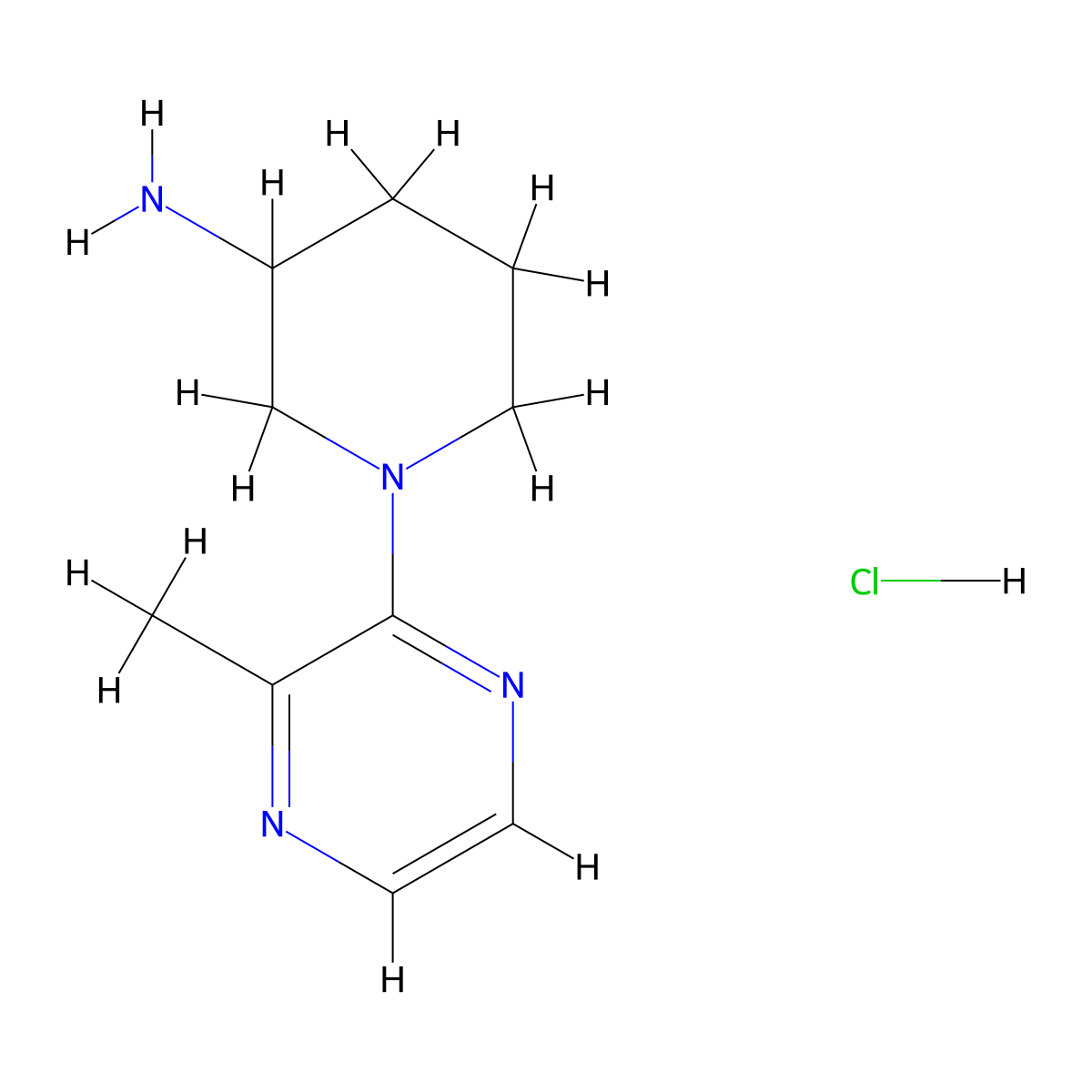1-(3-Methylpyrazin-2-yl)piperidin-3-amine hydrochloride molecular structure, CAS 1261230-46-9