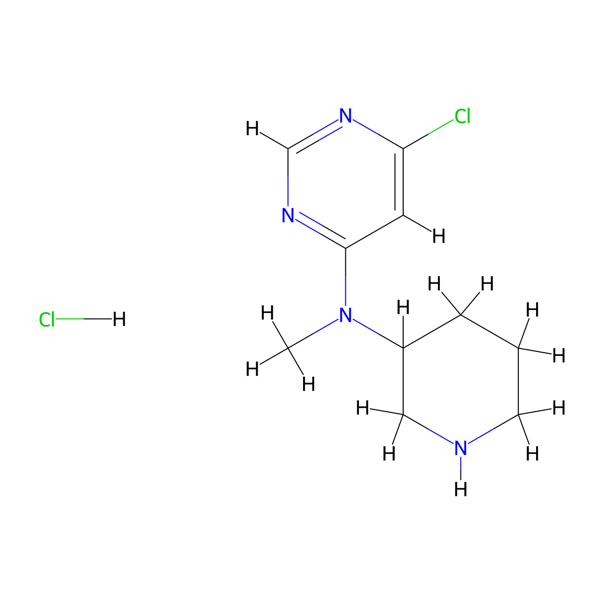 6-Chloro-N-methyl-N-(piperidin-3-yl)pyrimidin-4-amine hydrochloride molecular structure, CAS 1261230-55-0
