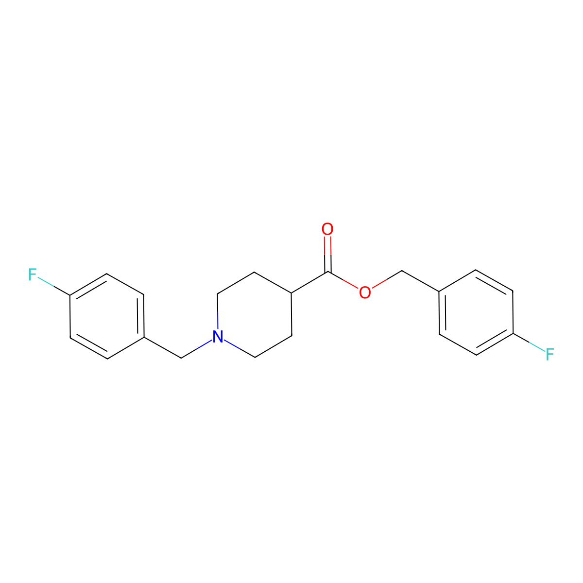 4-Fluorobenzyl 1-(4-Fluorobenzyl)piperidine-4-carboxylate molecular structure, CAS 1261230-56-1