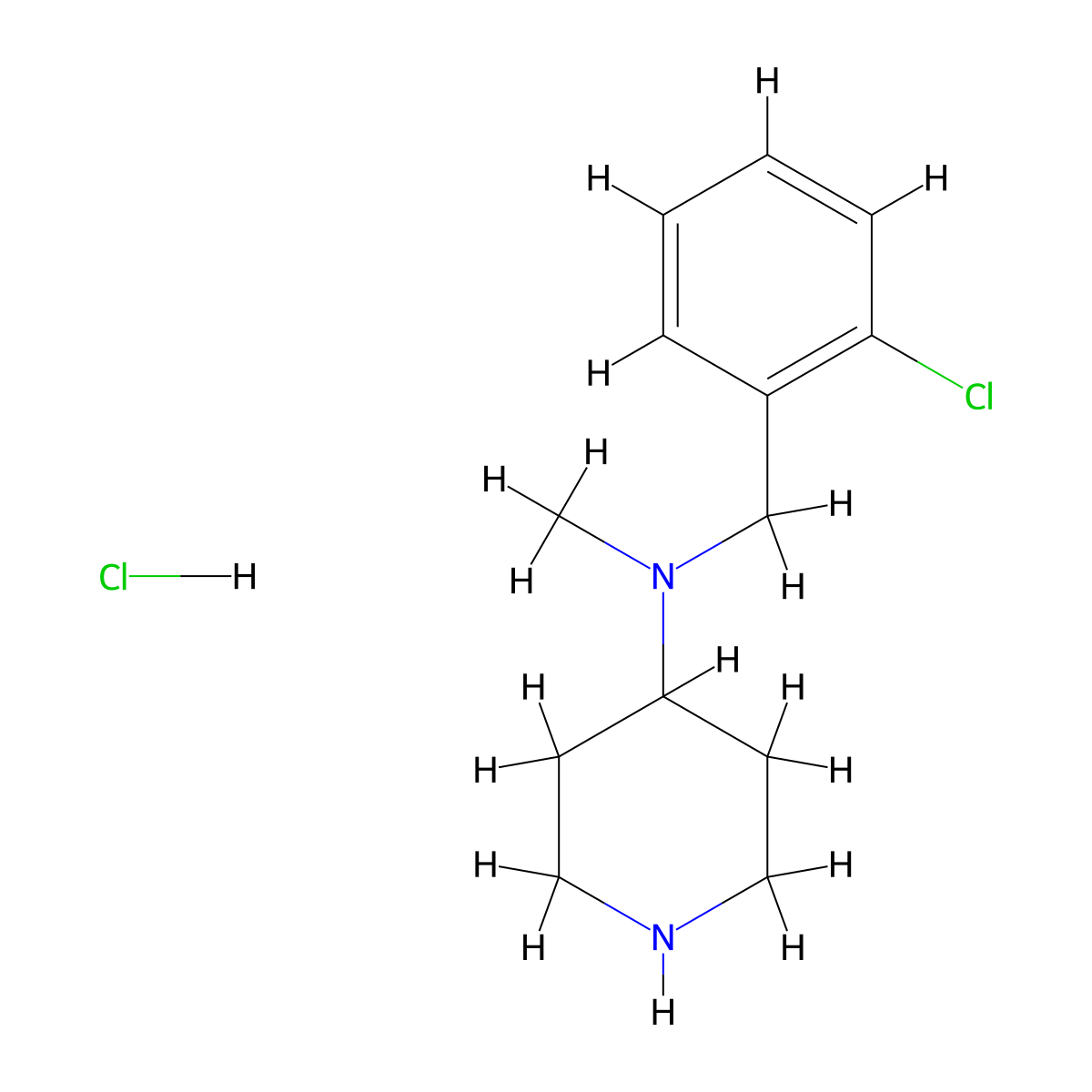 (2-Chloro-benzyl)-methyl-piperidin-4-yl-amine hydrochloride molecular structure, CAS 1261230-82-3