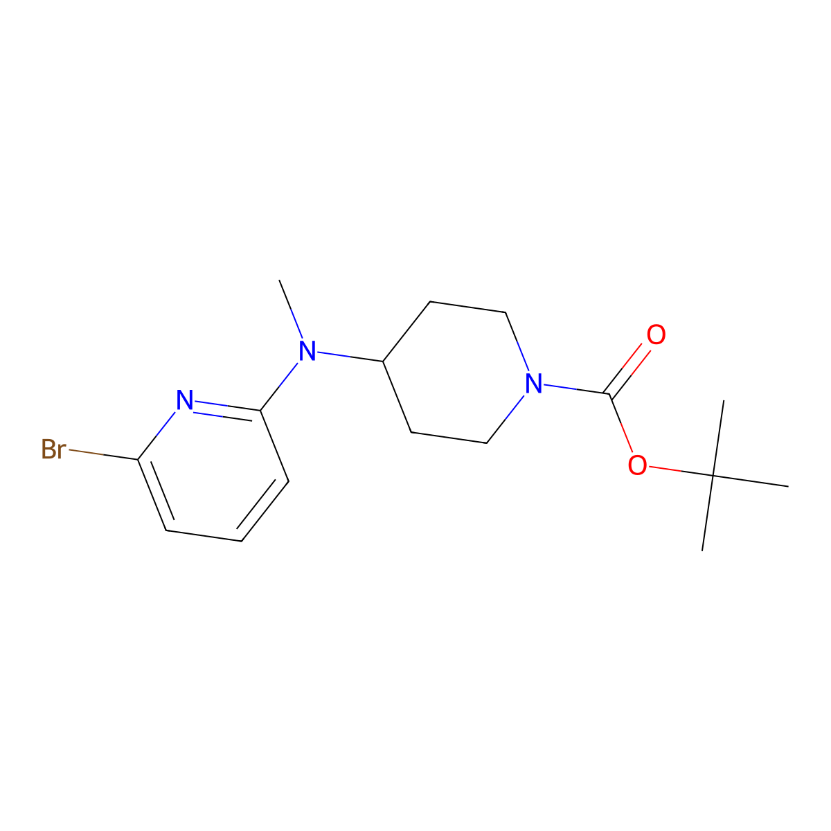 tert-Butyl 4-((6-bromopyridin-2-yl)(methyl)amino)piperidine-1-carboxylate molecular structure, CAS 1261231-17-7