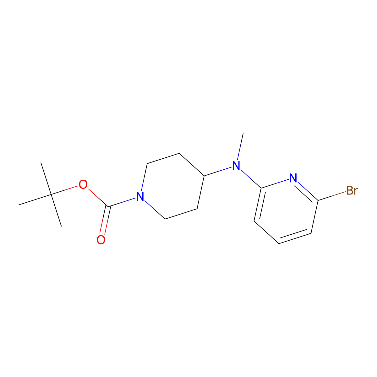 tert-Butyl 4-((6-bromopyridin-2-yl)(methyl)amino)piperidine-1-carboxylate molecular structure, CAS 1261231-17-7