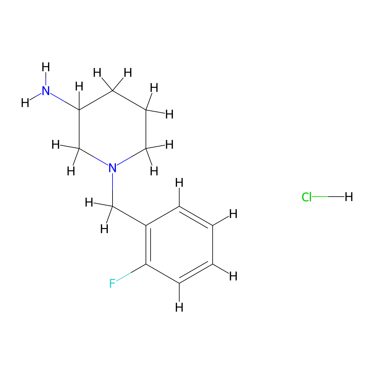 1-(2-Fluoro-benzyl)-piperidin-3-ylamine hydrochloride molecular structure, CAS 1261231-88-2