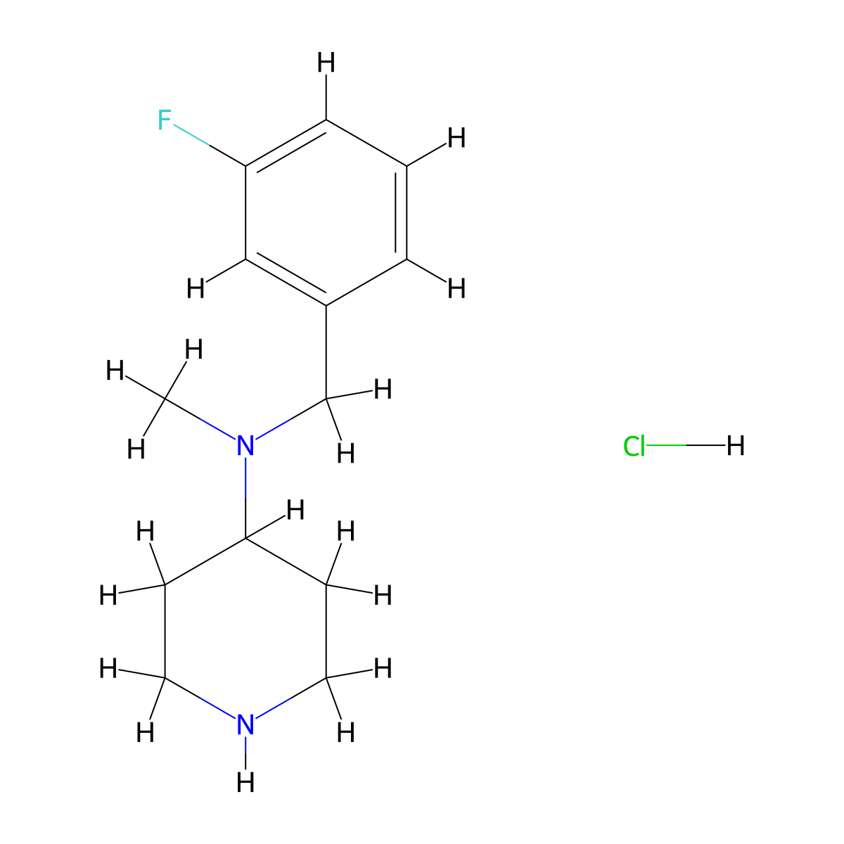 N-(3-Fluorobenzyl)-N-methylpiperidin-4-amine hydrochloride molecular structure, CAS 1261231-94-0