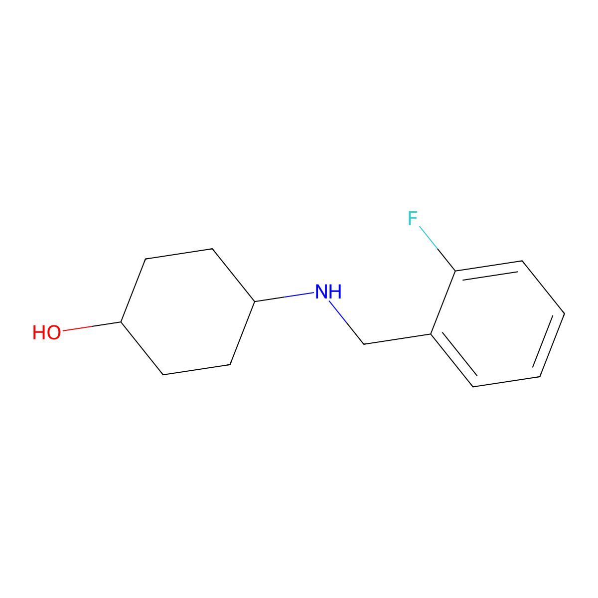 4-((2-Fluorobenzyl)amino)cyclohexanol molecular structure, CAS 1261232-01-2