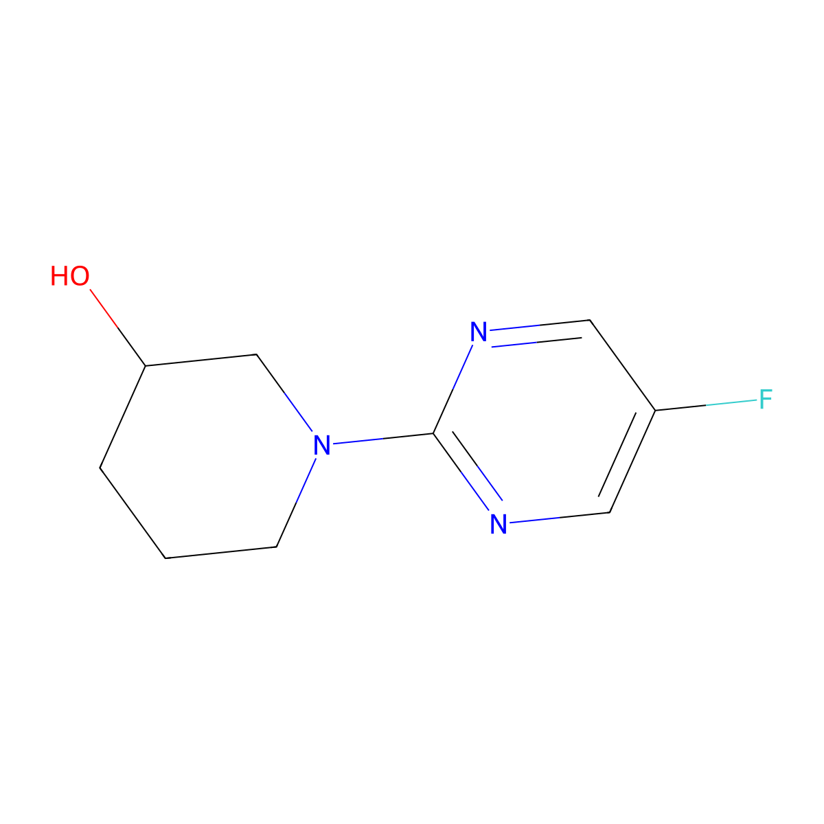 1-(5-Fluoropyrimidin-2-yl)piperidin-3-ol molecular structure, CAS 1261232-06-7