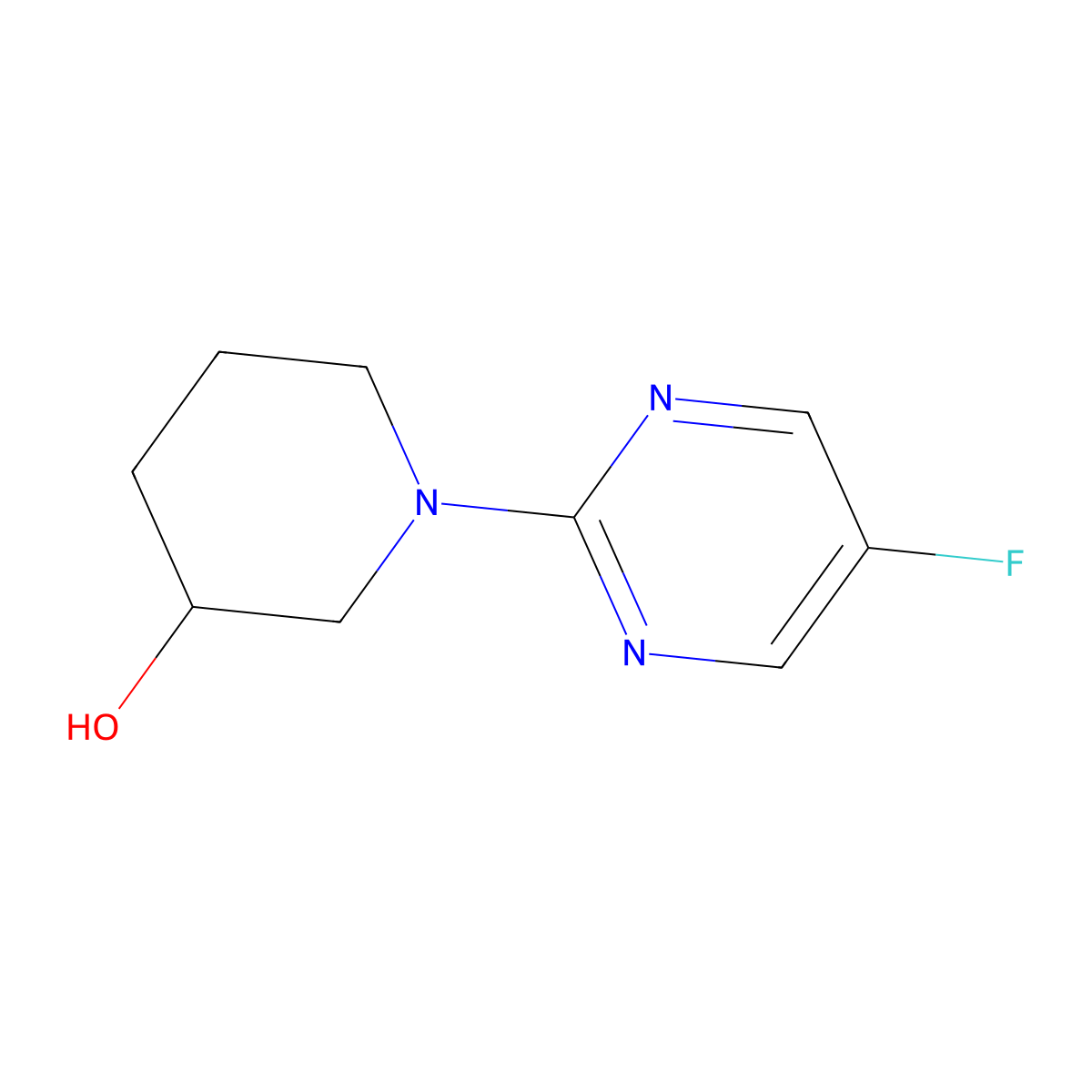 1-(5-Fluoropyrimidin-2-yl)piperidin-3-ol molecular structure, CAS 1261232-06-7