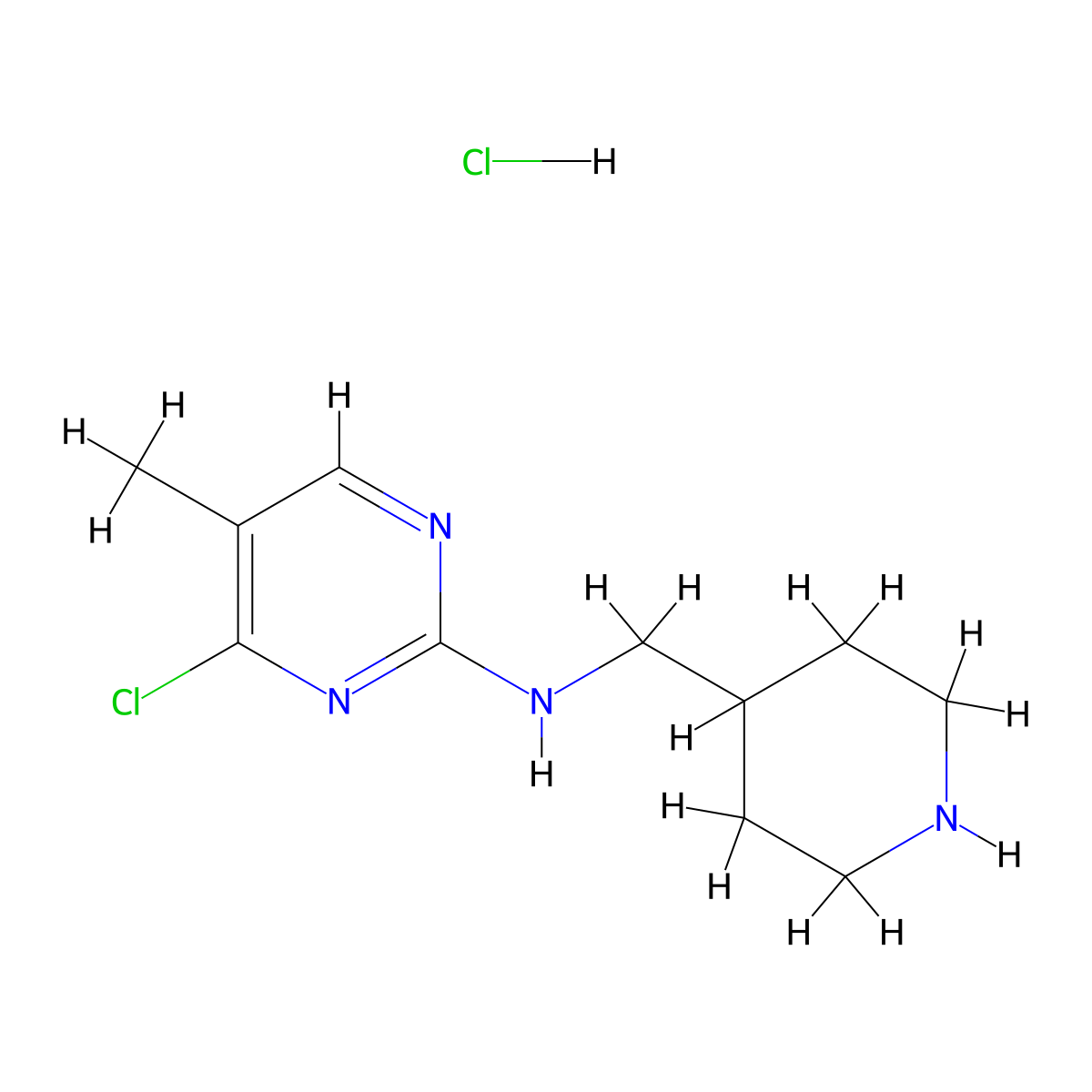 (4-Chloro-5-methyl-pyrimidin-2-yl)-piperidin-4-ylmethyl-amine hydrochloride molecular structure, CAS 1261232-07-8
